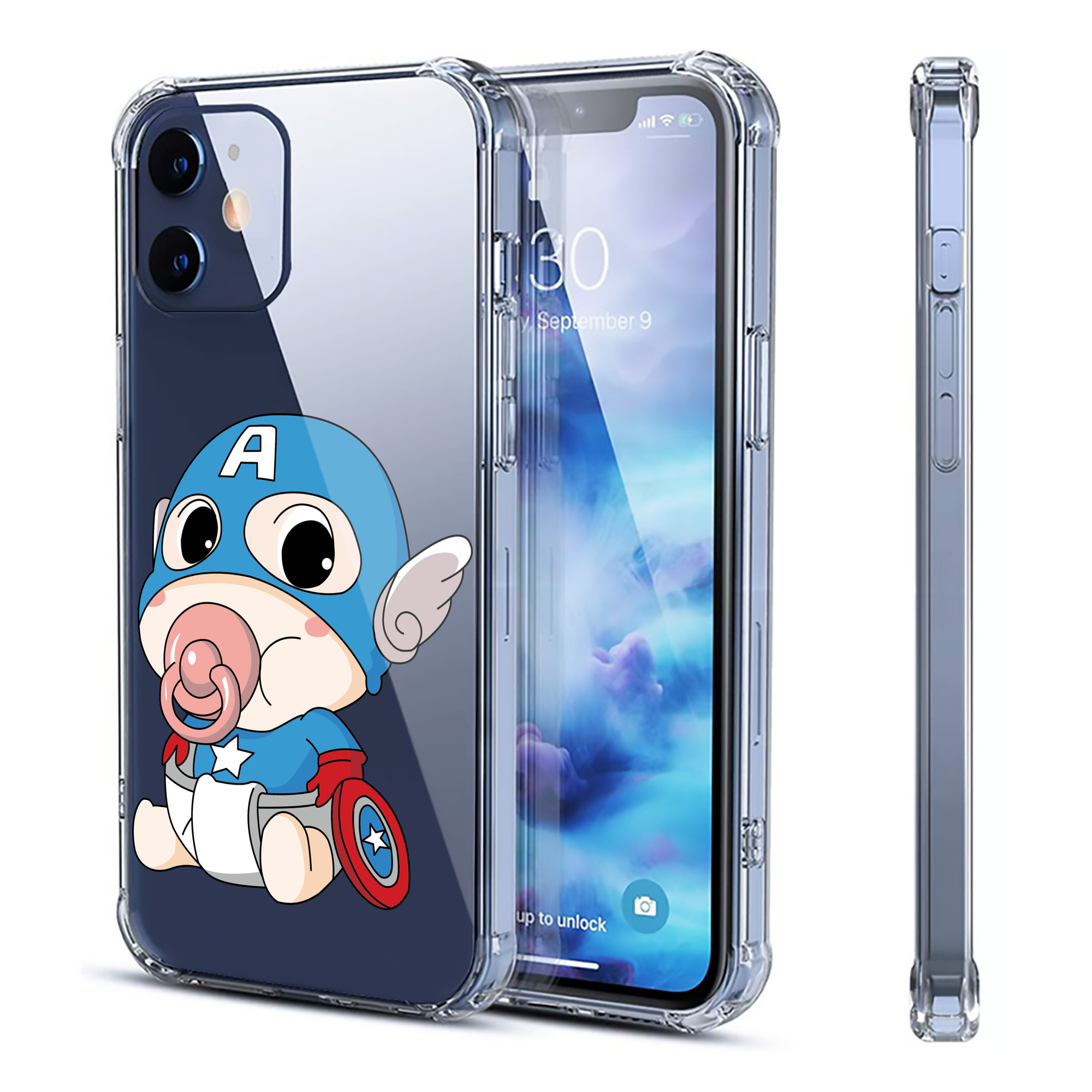 （画像用） アベンジャーズ The Avengers 【iPhone 12シリーズ対応】透明スマホケース（クリアソフトケース）